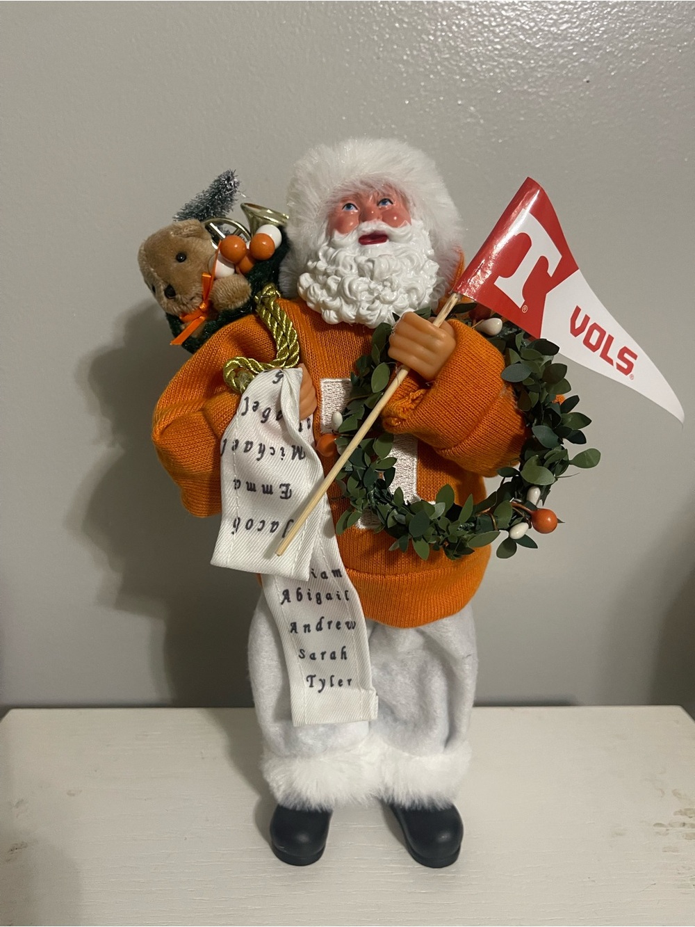 Tennessee Volunteers Santa Figurine